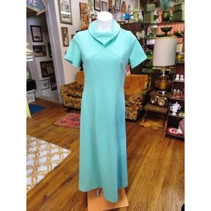 vintage myrette maxi dress mint green L